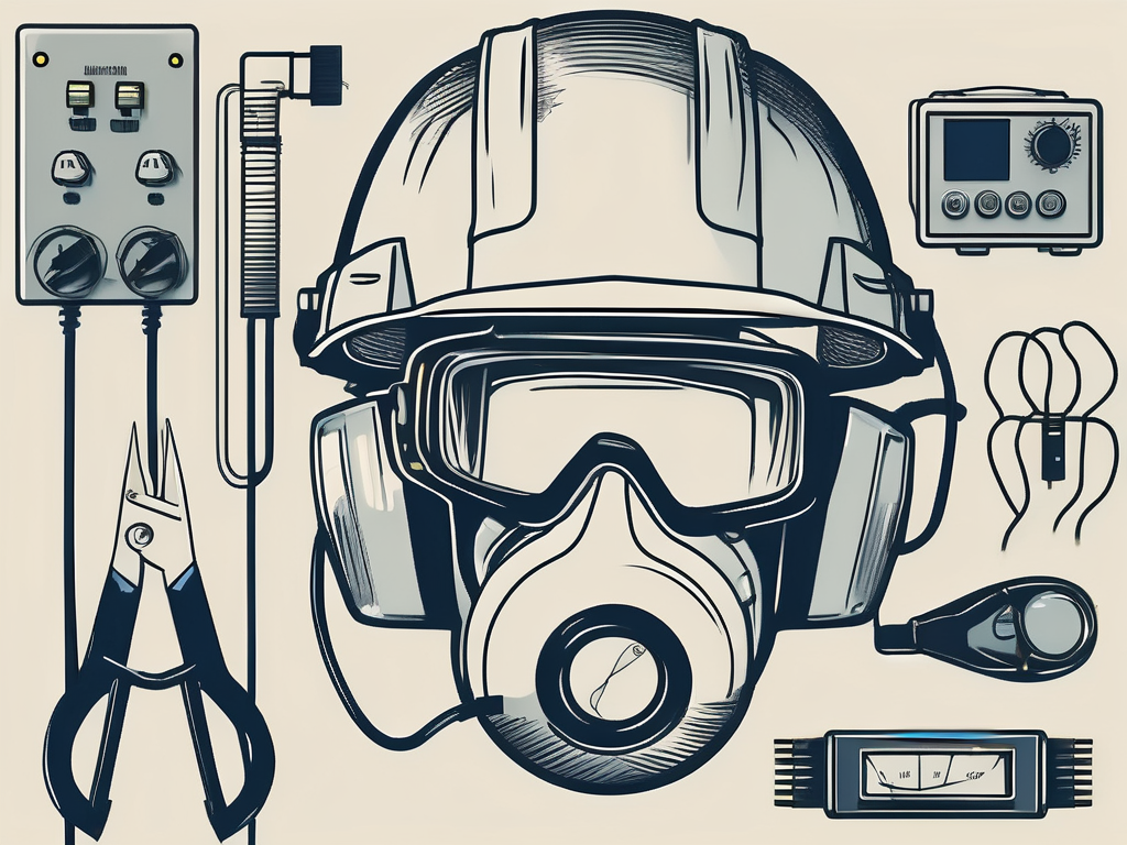 Various safety equipment like helmets